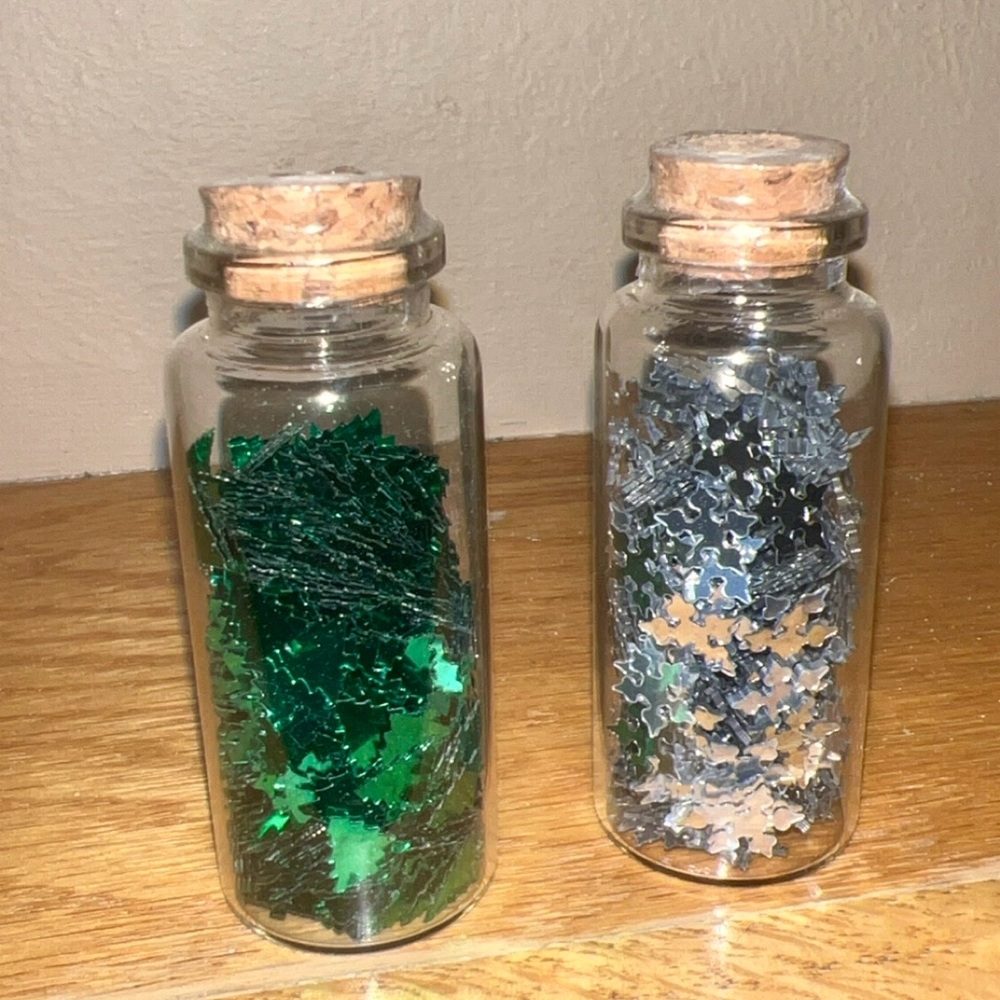 Two Target Christmas mini potion bottles Trees and Snowflakes